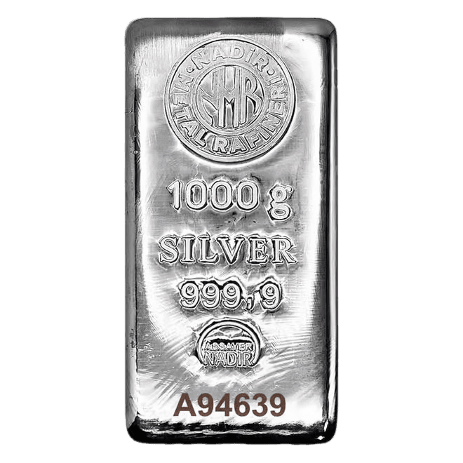 شمش نقره 1 کیلویی ترکیه ندیر NADIR